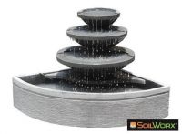 Corner Bowl Solar Fountain - Grey